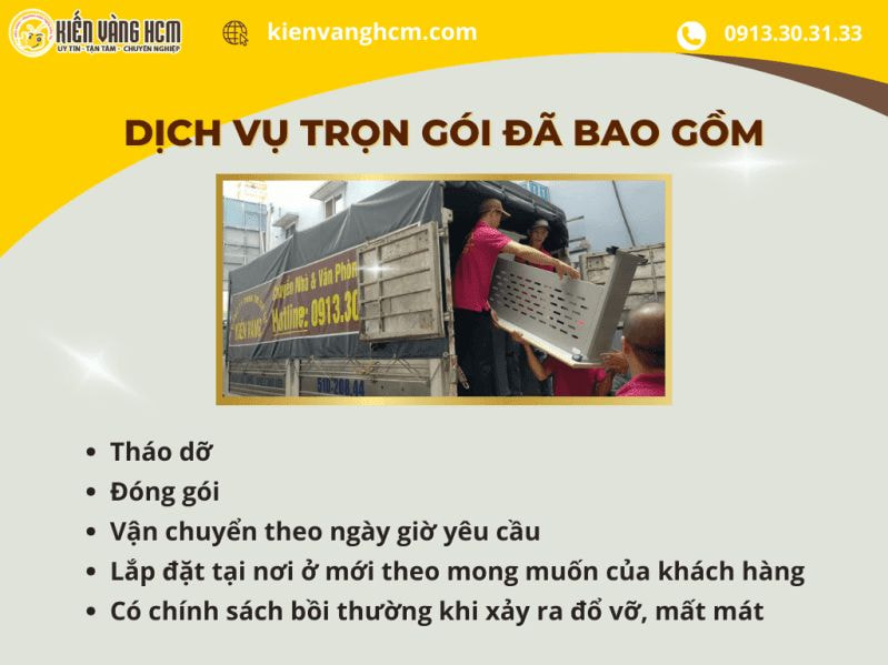 Dịch vụ chuyển nhà Bắc Nam trọn gói bao gồm