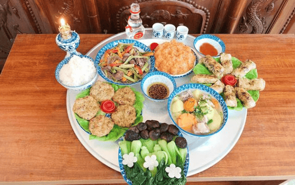 Mâm cúng nhập trạch lễ chay